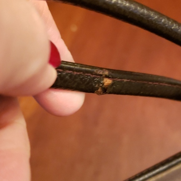 Vtg Rambler by Kodin Pebble Leather Handbag Brown Kiss Clasp Multiple Pockets - Picture 8 of 15